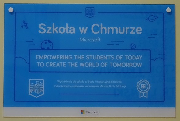 Certyfikat Szkoła w Chmurze Microsoft